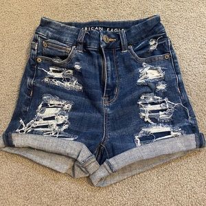 American eagle ripped jean shorts extra stretchy